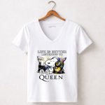 Life is better listening to Queen Snoopy and Woodstock 5 Womens V Neck.jpg