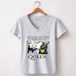 Life is better listening to Queen Snoopy and Woodstock 7 Womens V Neck.jpg