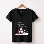 Live Well Love Much Laugh Often Snoopy Peanuts Winter Snowman 7 Womens V Neck 1.jpg
