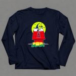 Los Angeles Angels Snoopy Halloween Moon Pumpkins Doghouse Woodstock 6 Long Sleeves.jpg