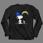 Los Angeles Chargers Snoopy And Woodstock In Blue Hats 4 Long Sleeves