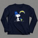 Los Angeles Chargers Snoopy And Woodstock In Blue Hats 6 Long Sleeves