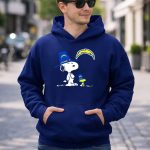 Los Angeles Chargers Snoopy And Woodstock In Blue Hats 8 Hoodie