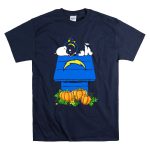 Los Angeles Chargers Snoopy Doghouse Pumpkins T Shirt 7