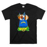Los Angeles Chargers Snoopy Halloween Witch Reading Football Pumpkin T Shirt 6