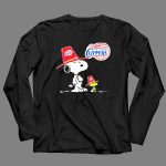 Los Angeles Clippers Snoopy with Woodstock in Team Hats 4 Long Sleeves