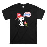 Los Angeles Clippers Snoopy with Woodstock in Team Hats T Shirt 6