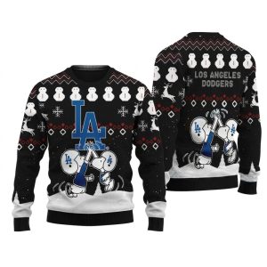 Los Angeles Dodgers Snoopy Charlie Brown Christmas Ugly Sweater 1.jpg