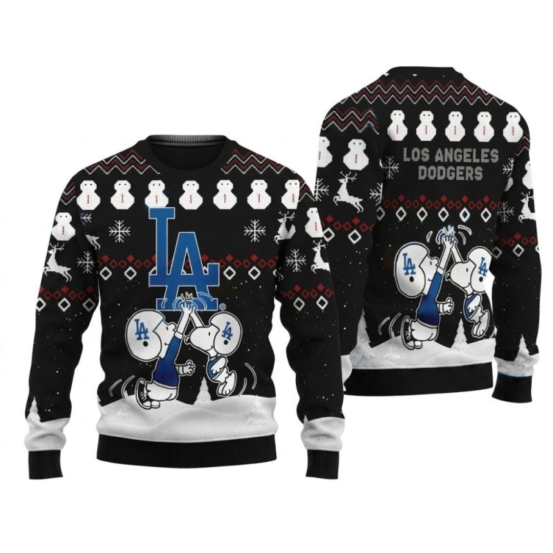 Los Angeles Dodgers Snoopy Charlie Brown Christmas Ugly Sweater 1.Jpg