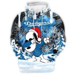 Los Angeles Dodgers Snoopy Dabbing Christmas All Over Print Hoodie 2.jpg