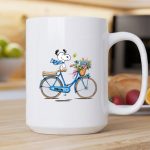 Los Angeles Dodgers Snoopy Riding Bicycle with Woodstock and Flowers 2 mug 1.jpg