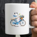 Los Angeles Dodgers Snoopy Riding Bicycle with Woodstock and Flowers 3 mug 1.jpg