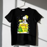 Los Angeles Lakers Christmas Snoopy And Woodstock Holiday Scene 1 T Shirt