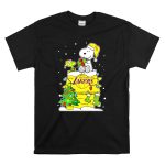 Los Angeles Lakers Christmas Snoopy And Woodstock Holiday Scene T Shirt 6