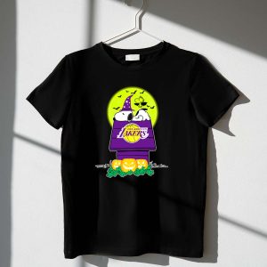 Los Angeles Lakers Snoopy Halloween Pumpkin Moon Bats 1 T Shirt