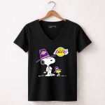 Los Angeles Lakers Snoopy Peanuts Basketball 6 Womens V Neck