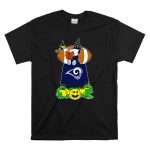 Los Angeles Rams Halloween Snoopy With Football And Pumpkins T Shirt 6