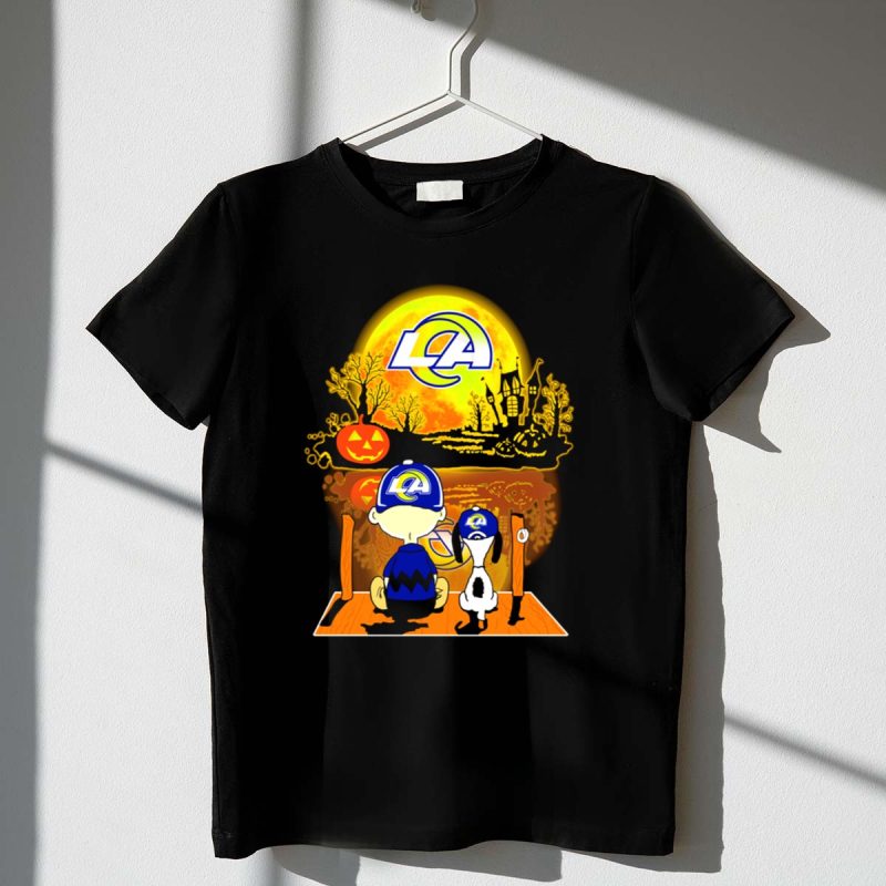 Los Angeles Rams Snoopy Charlie Brown Halloween Pumpkin Moon 1 T Shirt
