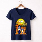 Los Angeles Rams Snoopy Charlie Brown Halloween Pumpkin Moon 5 Womens V Neck