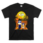Los Angeles Rams Snoopy Charlie Brown Halloween Pumpkin Moon T Shirt 6