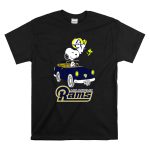 Los Angeles Rams Snoopy Driving with Woodstock T Shirt 6