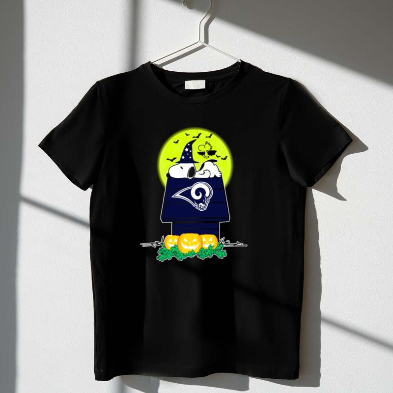 Los Angeles Rams Snoopy Halloween Peanuts Jack O Lanterns Full Moon 1 T Shirt