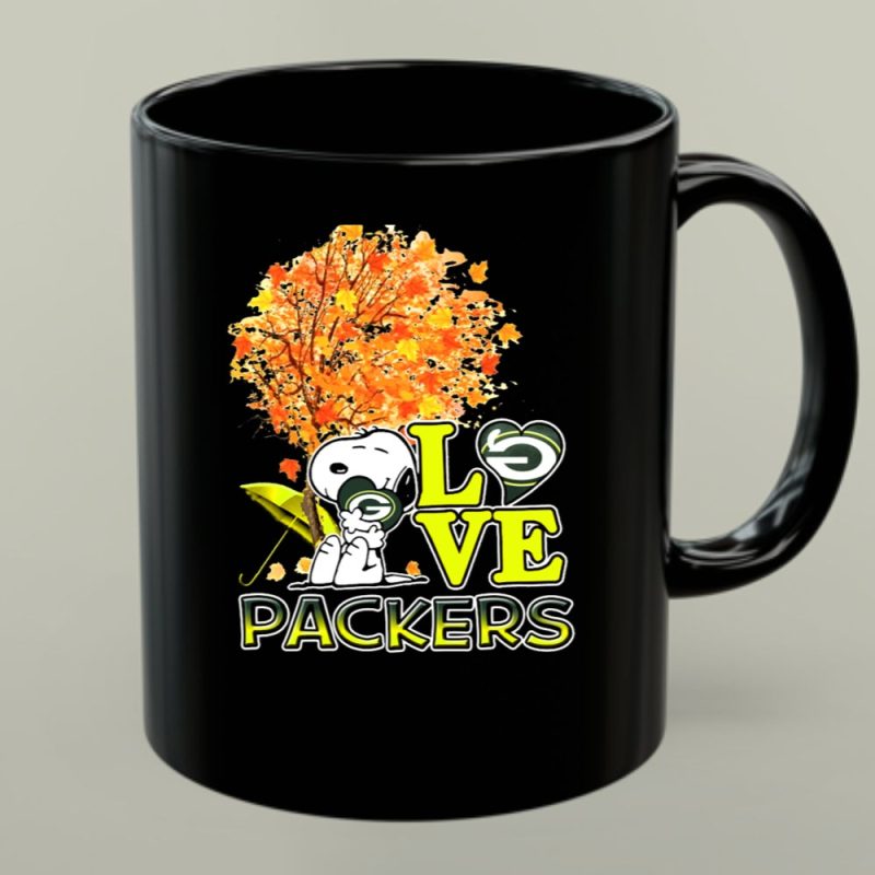 Love Packers Snoopy Green Bay Packers Autumn Tree 1 Mug.jpg