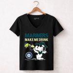 Mariners Make Me Drink Seattle Mariners Snoopy Fan 7 Womens V Neck.jpg