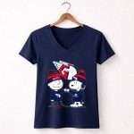 Mashup Charlie Brown And Snoopy Cleveland Guardians 5 Womens V Neck.jpg