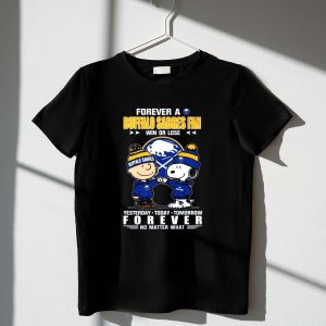 Mashup Charlie Brown And Snoopy Forever A Buffalo Sabres Fan Win Or Lose 1 T Shirt.jpg