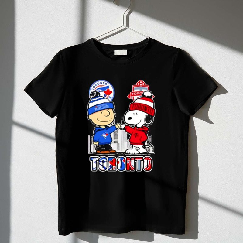 Mashup Charlie Brown And Snoopy X Toronto Blue Jays And Toronto Fc Graphic 1 T Shirt