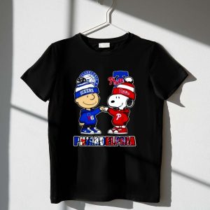 Mashup Charlie Brown Fist Bump Snoopy Philadelphia City Sports 76ers X Phillies Shirt