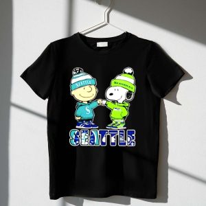 Mashup Charlie Brown Fist Bump Snoopy Seattle City Sports Mariners X Seahawks 1 T Shirt 1.jpg