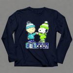 Mashup Charlie Brown Fist Bump Snoopy Seattle City Sports Mariners X Seahawks 6 Long Sleeves 1.jpg