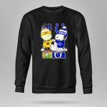Mashup Charlie Brown Indianapolis Colts and Snoopy Notre Dame Fighting Irish city skyline 9 Sweatshirt.jpg