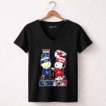 Mashup Charlie Brown Kansas City Royals Snoopy Kansas City Chiefs 7 Womens V Neck