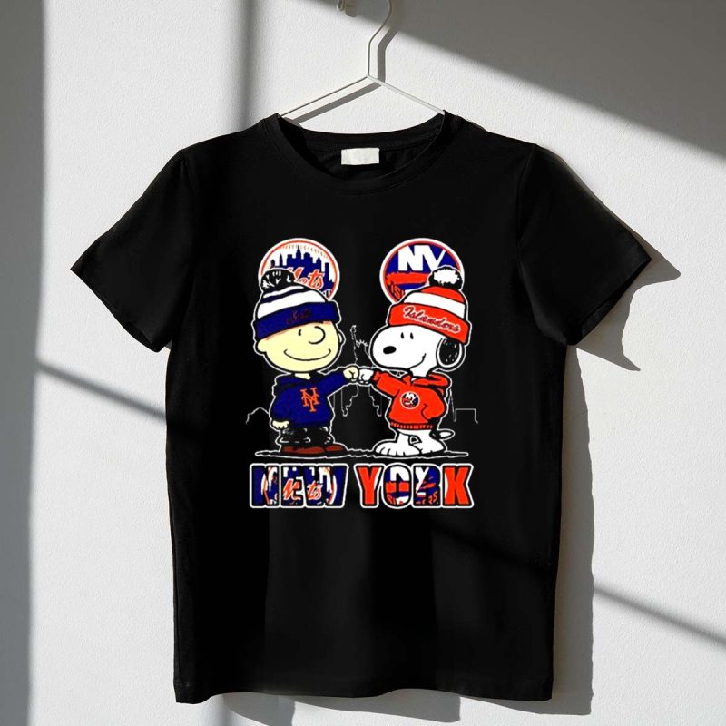 Mashup Charlie Brown New York Mets And Snoopy Islanders City 1 T Shirt