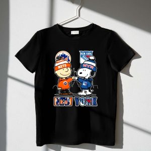 Mashup Charlie Brown New York Mets And Snoopy New York Rangers Shirt