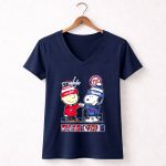 Mashup Charlie Brown Washington Capitals vs Snoopy Washington Nationals 5 Womens V Neck.jpg