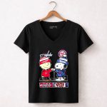 Mashup Charlie Brown Washington Capitals vs Snoopy Washington Nationals 7 Womens V Neck.jpg