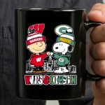 Mashup Charlie Brown Wisconsin Badgers X Snoopy Green Bay Packers Skyline 3 mug.jpg