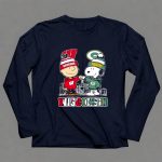 Mashup Charlie Brown Wisconsin Badgers X Snoopy Green Bay Packers Skyline 6 Long Sleeves
