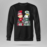 Mashup Charlie Brown Wisconsin Badgers X Snoopy Green Bay Packers Skyline 9 Sweatshirt