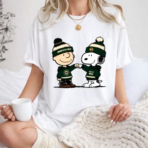 Mashup Charlie Brown and Snoopy Fist Bump Wear Clothing Minnesota Wild 1 T Shirt.jpg
