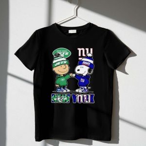 Mashup Charlie Brown And Snoopy New York City Sports Jets X Giants Shirt