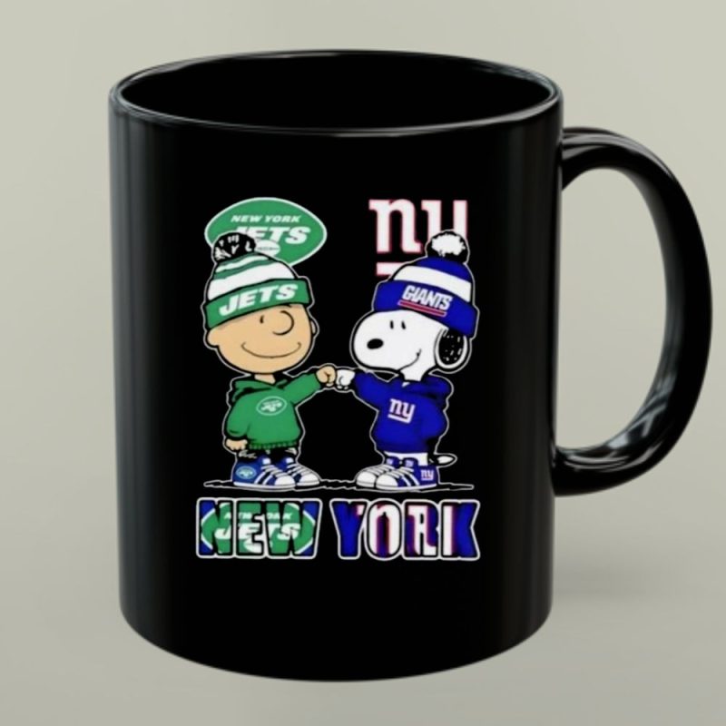 Mashup Charlie Brown And Snoopy New York City Sports Jets X Giants 1 Mug 1.Jpg