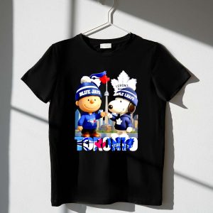 Mashup Charlie Brown and Snoopy Toronto Blue Jays and Maple Leafs Skyline 1 T Shirt.jpg