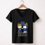 Mashup Charlie Brown and Snoopy Wear Fighting Irish 7 Womens V Neck.jpg