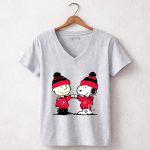 Mashup Charlie Brown and Snoopy Wear Georgia Bulldogs 7 Womens V Neck.jpg