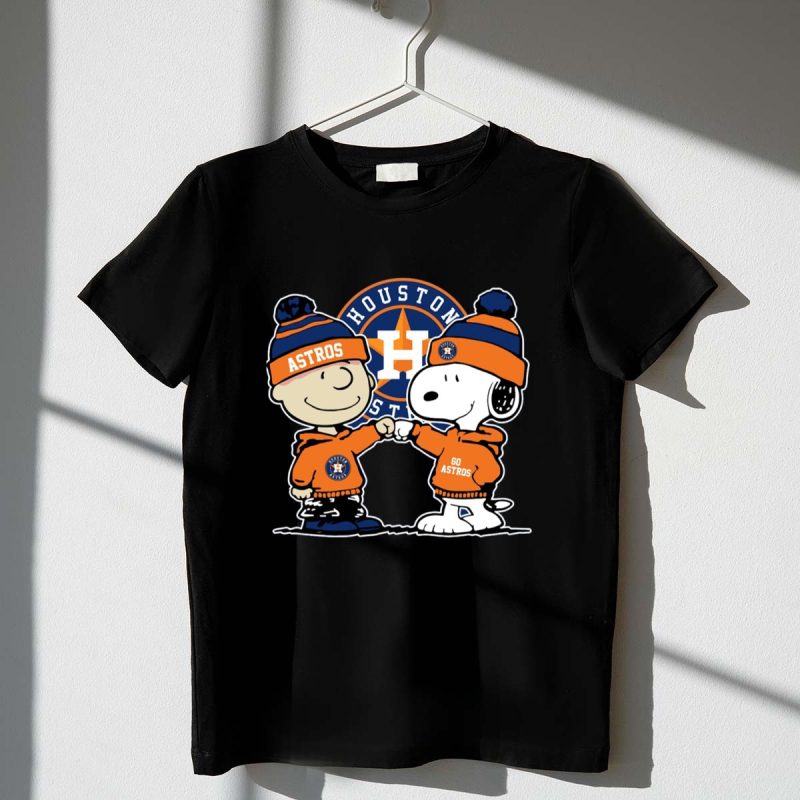 Mashup Charlie Brown And Snoopy Wears Houston Astros 1 T Shirt